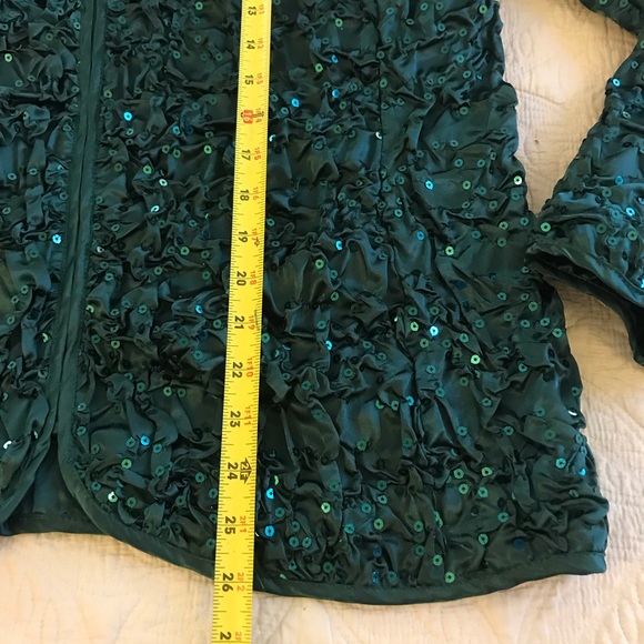 S Levine, Sequined Jacket, Size XL, green color - Picture 10 of 15